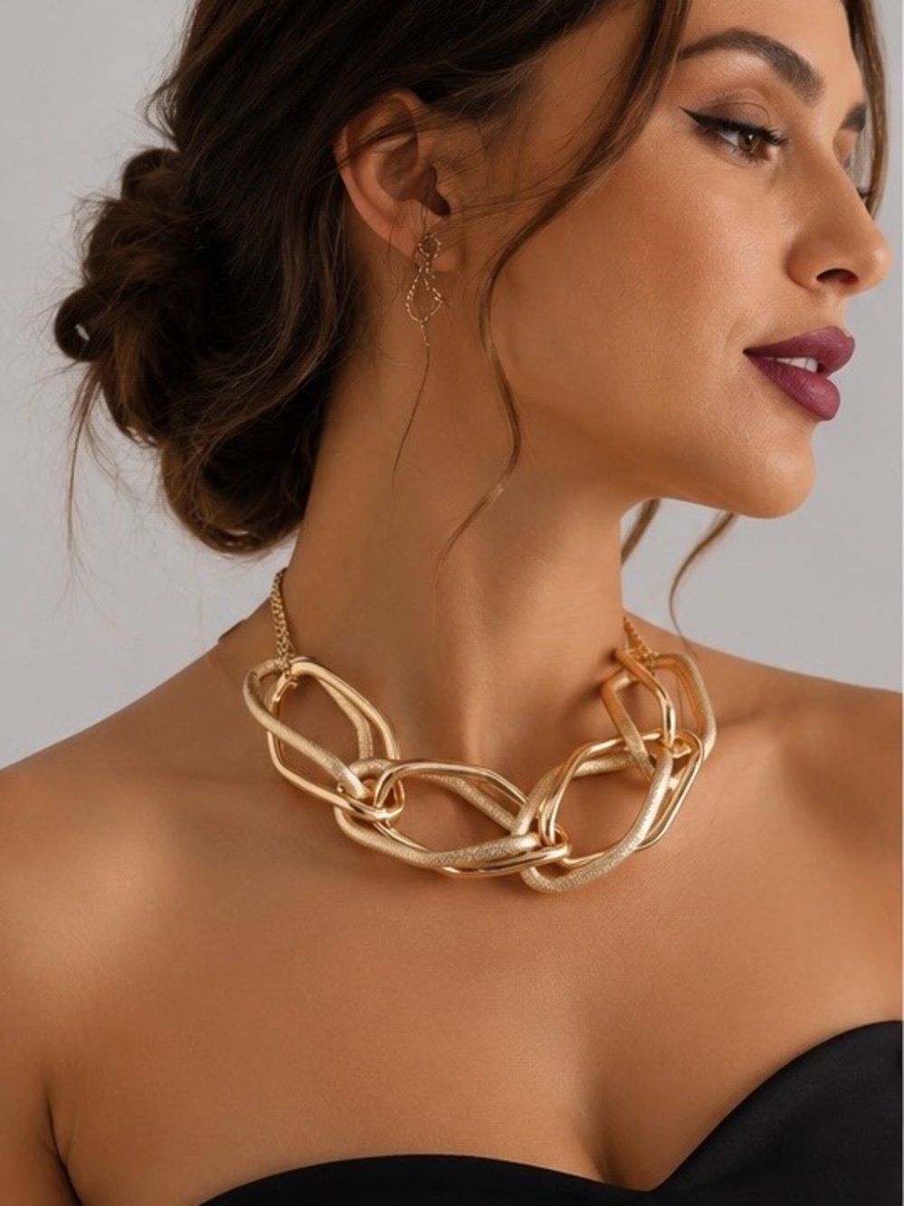 Statement Gold Link Chain Necklace - Women Jewelry
